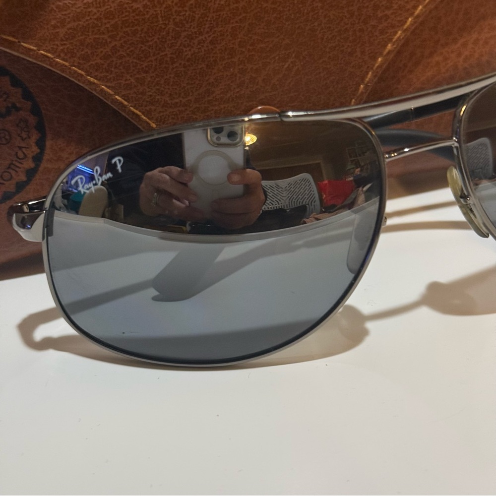 Ray-Ban RB3387 Polarized Aviator Sunglasses Reflective/Mirror Lenses - Picture 3 of 9